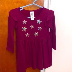 Toddler girl 18 month purple dress with stars